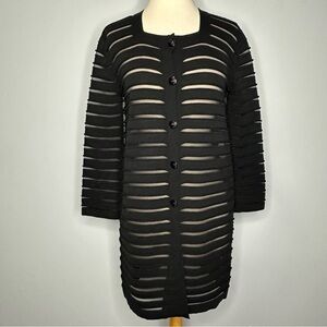 D. Exterior Made In Italy Black Sheer Cardigan Sweater Size XS Mint!